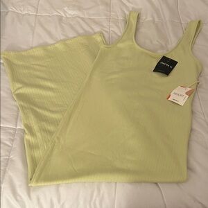 Forever 21 Light Lime Ribbed Tank Top bodycon maxi dress